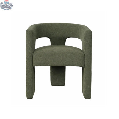 Hygge Design House Sven upholstered dining chair with bouclé fabric, featuring a modern, plush design and wooden legs.