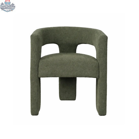 Hygge Design House Sven upholstered dining chair with bouclé fabric, featuring a modern, plush design and wooden legs.