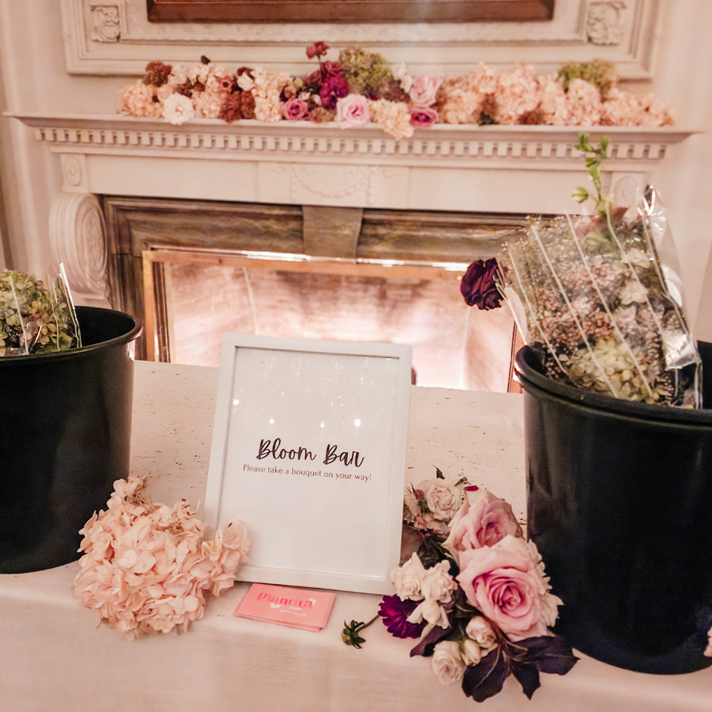 Wedding Bouquet Bar by Blooms to Bouquets – Luxury Centerpiece Repurposing for Guests