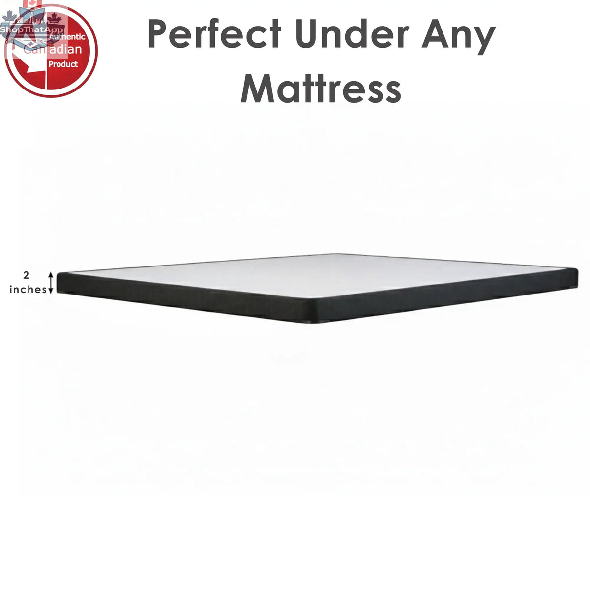 UltraFlex Premium solid wood box spring foundation with 2-inch low profile for various mattress sizes, heavy-duty, no assembly needed.