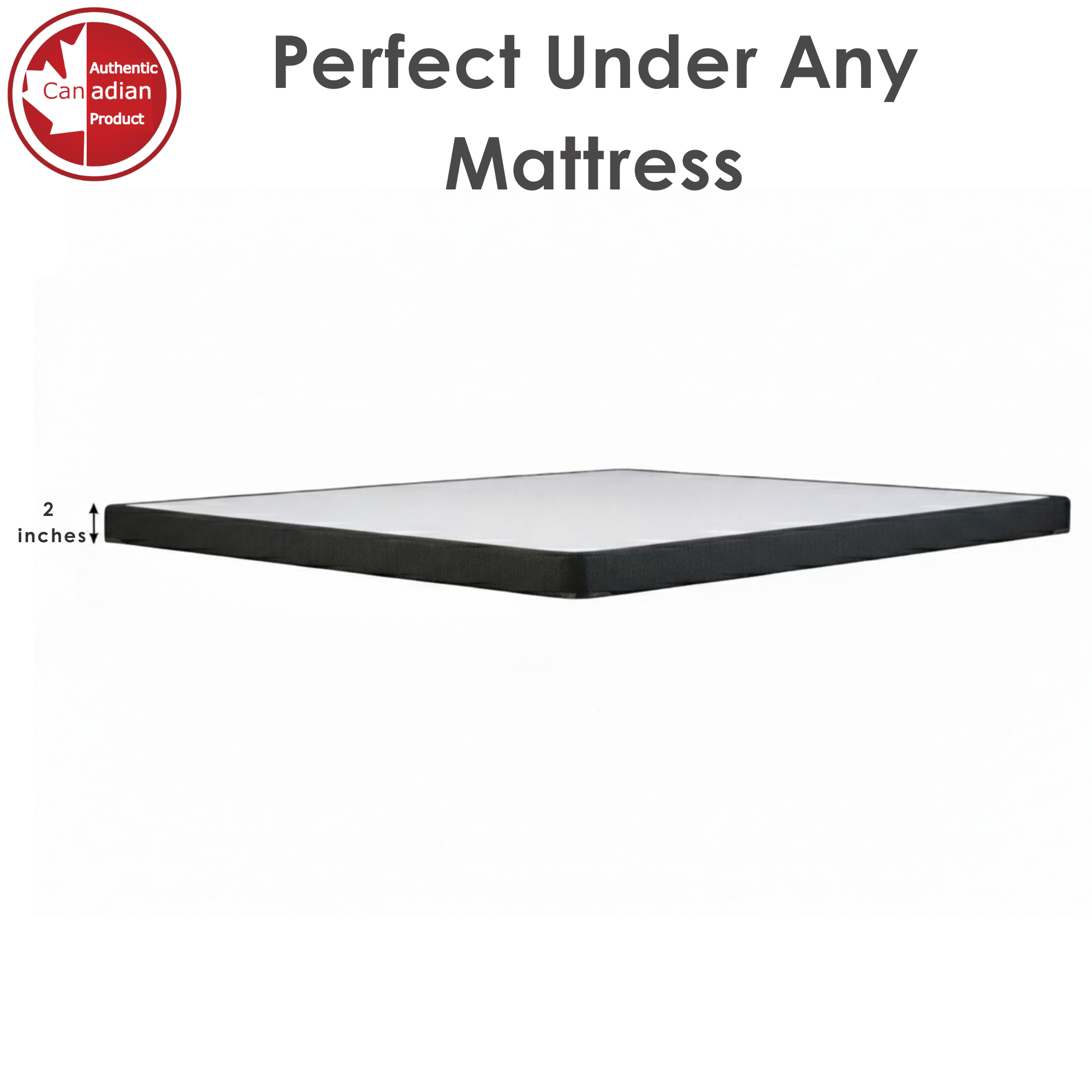 UltraFlex® Premium Solid Wood Box Spring Mattress Foundation 2" Low Profile - Twin, Double, Queen, King | Premium Heavy Duty Mattress Base, No Assembly Required, Compatible with All Mattress Types- Made in Canada - Shopthatapp.ca