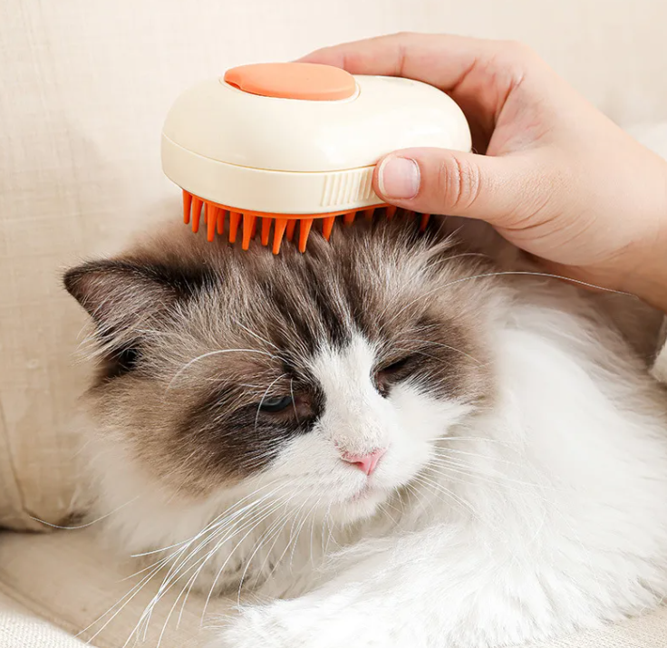 3-in-1 Steam Cat Hair Brush — Grooming, Cleaning & Massage in One