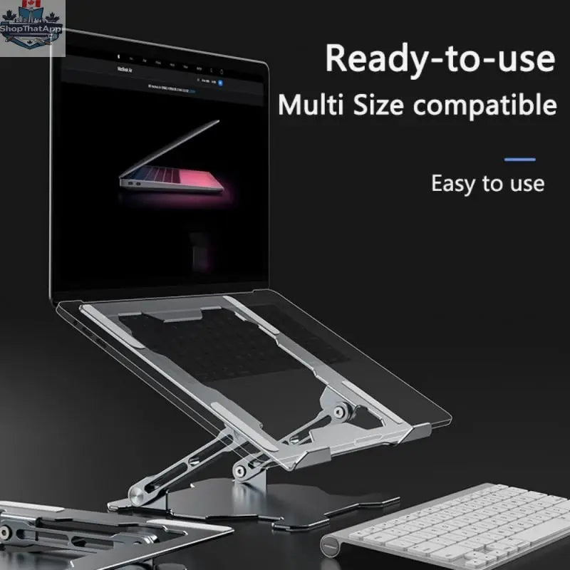 Adjustable Laptop Stand Portable Computer Stand Aluminum Alloy Laptop Riser Compatible Laptop Stand Holder - Shopthatapp.ca
