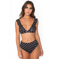 2pcs Black and White Polka Dot Swimsuit for Stylish Beach Days - Shopthatapp.ca