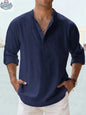 New Men's Casual Blouse Cotton Linen Shirt Loose Tops Long Sleeve Tee Shirt Spring Autumn Casual Handsome Men's Shirts - Shopthatapp.ca