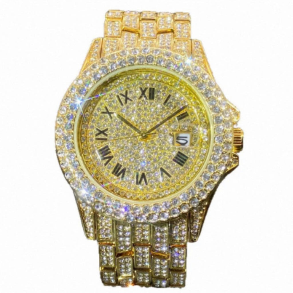 Men's Quartz Watch Full Diamond High End