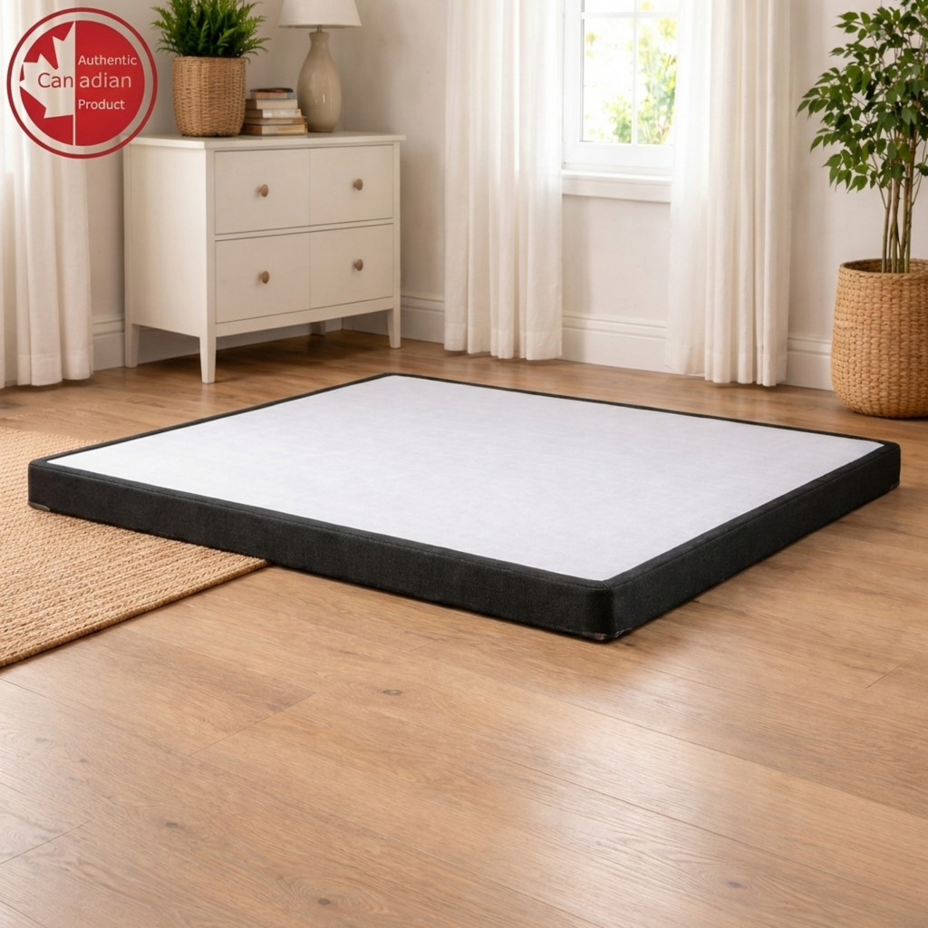 UltraFlex® Premium Solid Wood Box Spring Mattress Foundation 2" Low Profile - Twin, Double, Queen, King | Premium Heavy Duty Mattress Base, No Assembly Required, Compatible with All Mattress Types- Made in Canada - Shopthatapp.ca