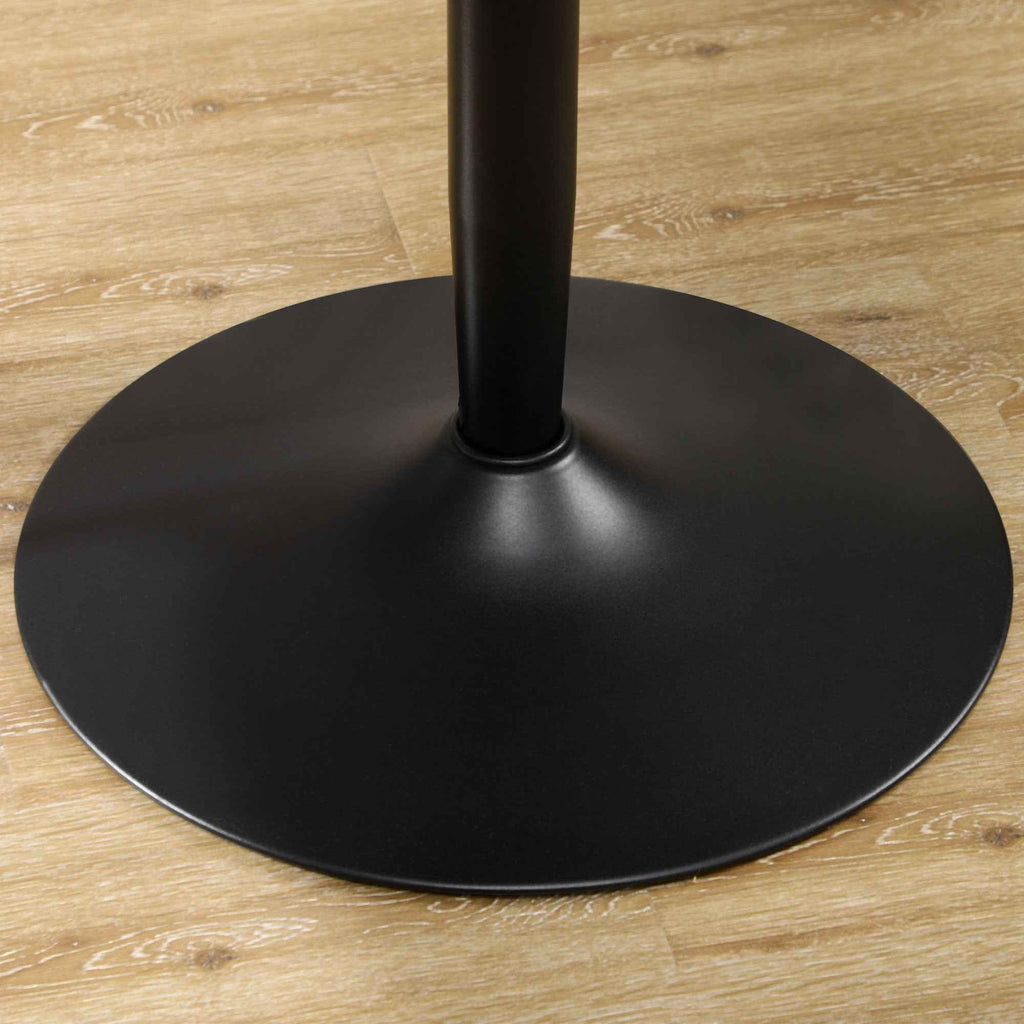 Jan Modern Round Dining Table with Steel Base for Small Spaces-Black