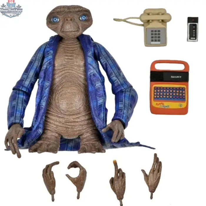 Toy Snowman NECA E.T. Ultimate figure, 40th Anniversary Telepathic E.T. collectible action figure with detailed features and pose.