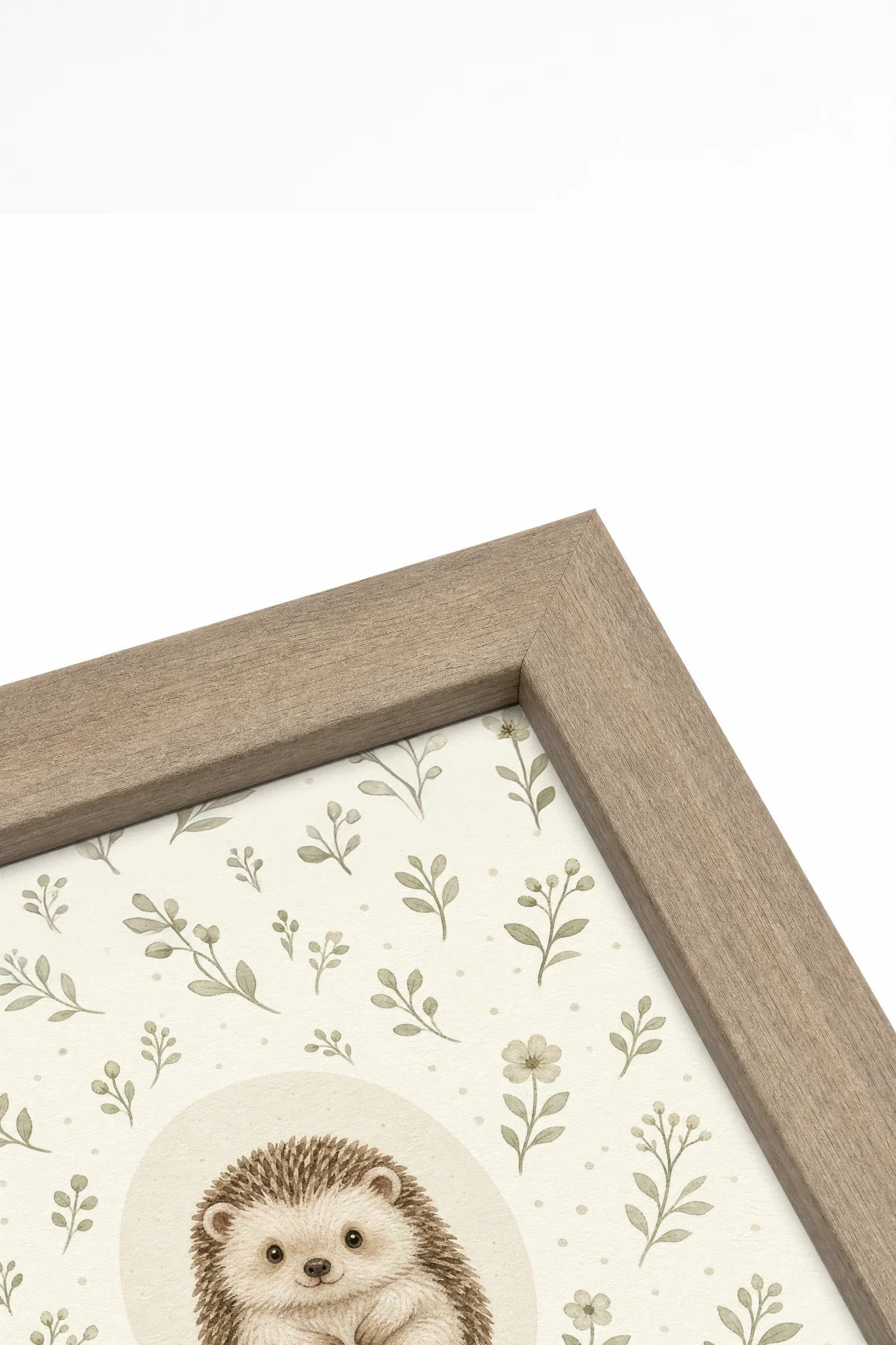 PETIT HÉRISSON - Toile Petit Hérisson Art sur toile rigide, encadré brun chêne (collective) - Shopthatapp.ca