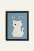 MEOW, Oeuvre sur toile rigide, encadré Noir (collective)