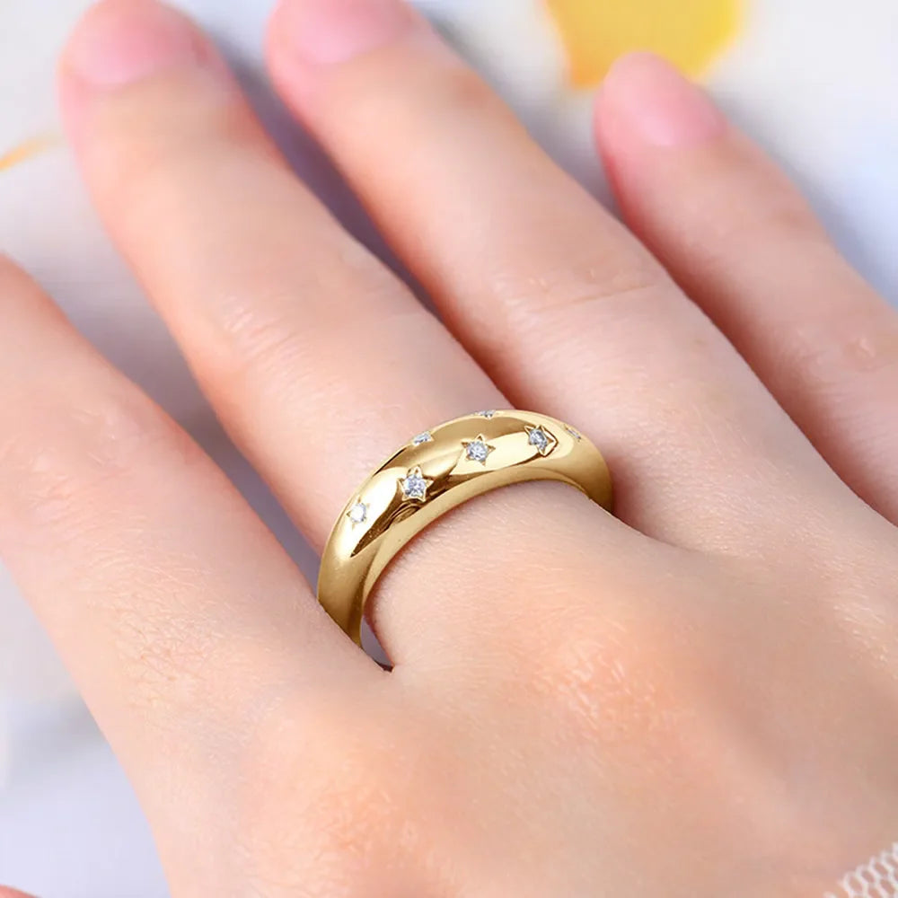 925 Sterling Silver Moissanite Star Ring - Elegant Celestial Jewelry - Shopthatapp.ca