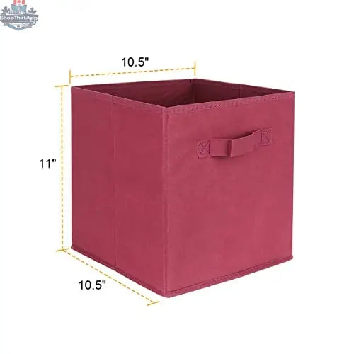 Six foldable storage bins in a 6-pack, versatile organizer cube boxes for home or office storage and organization.