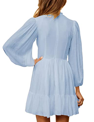 ADEWEL Women's Ruffle Mini Dress - Long Sleeve Mock Neck with Stylish Ruffles - Shopthatapp.ca