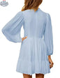 ADEWEL women's long sleeve mock neck ruffle mini dress with stylish ruffle details and a chic, fitted silhouette.