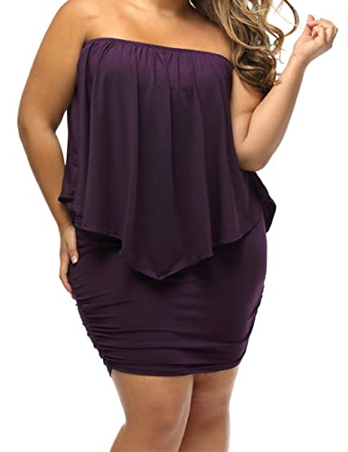 ADEWEL Women's Off Shoulder Cocktail Dress - Sexy Layered Mini Party Dress - Shopthatapp.ca
