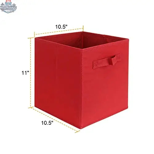 Six foldable storage bins organizer cubes in a 6-pack, made of durable fabric, ideal for closet or shelf organization.