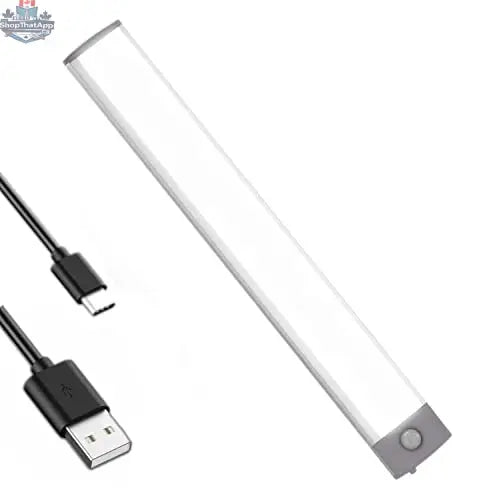 20-LED motion sensor closet light providing automatic illumination, mounted inside closet with sensor detecting movement.
