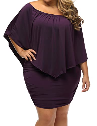 ADEWEL Women's Off Shoulder Cocktail Dress - Sexy Layered Mini Party Dress - Shopthatapp.ca