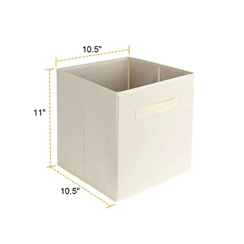 Six foldable storage bins in a 6-pack, lightweight organizer cubes with handles for versatile home or office organization.