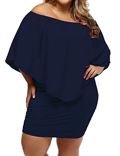 ADEWEL Women's Off Shoulder Cocktail Dress - Sexy Layered Mini Party Dress - Shopthatapp.ca