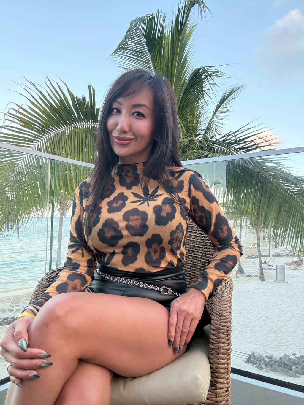 Leopard Mesh Top