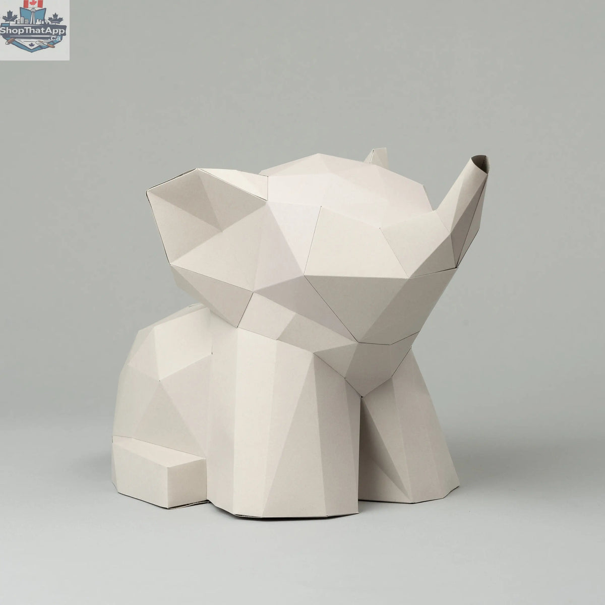 DIY baby elephant origami kit by Sofs Lifestyle, featuring colorful 3D paper model craft for kids' creative origami projects.