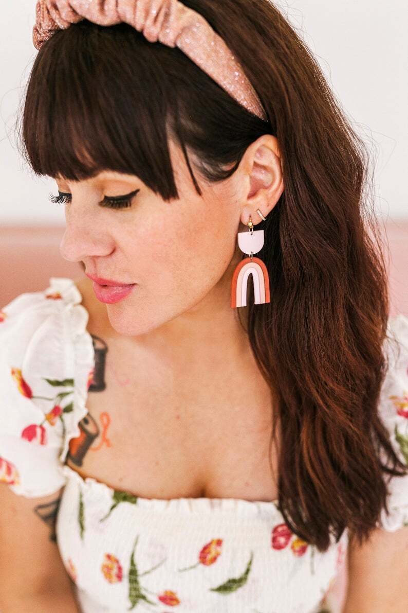 A Beautiful Mess Rainbow Earrings - Handmade Colorful Accessory - Shopthatapp.ca