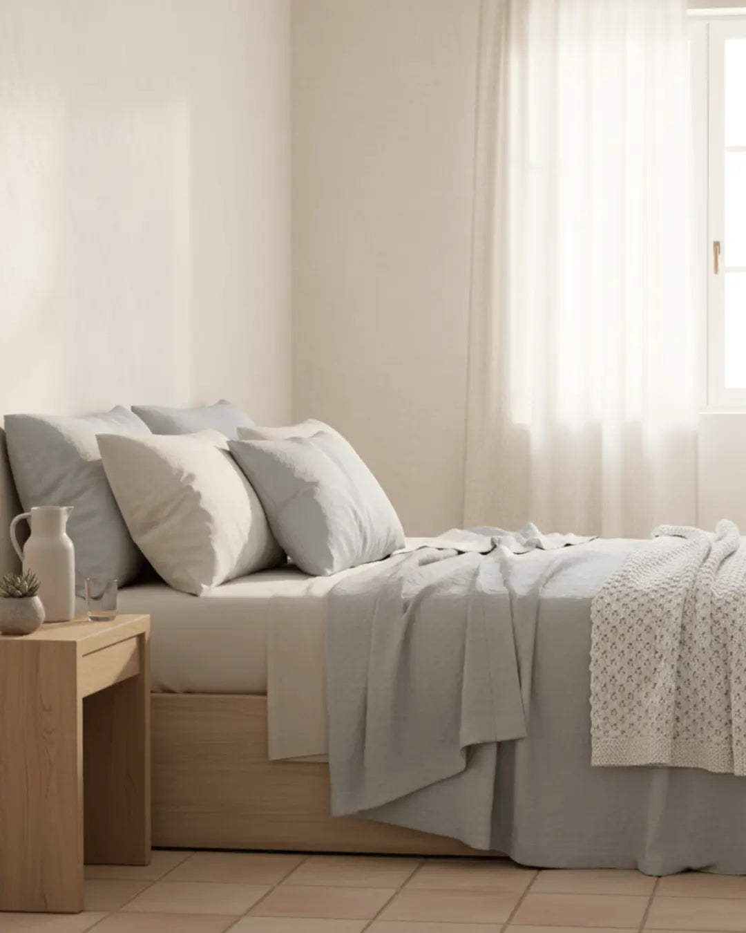 Soft, luxurious Skylark+Owl Canada refined sateen sheet set with smooth, high-quality sheets for comfortable bedroom bedding.