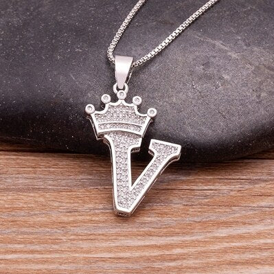 Elegant Silver Letter Pendant with Chain - Personalize Your Style