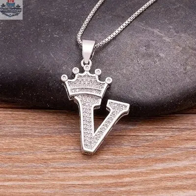 Elegant Silver Letter Pendant with Chain - Personalize Your Style - Shopthatapp.ca