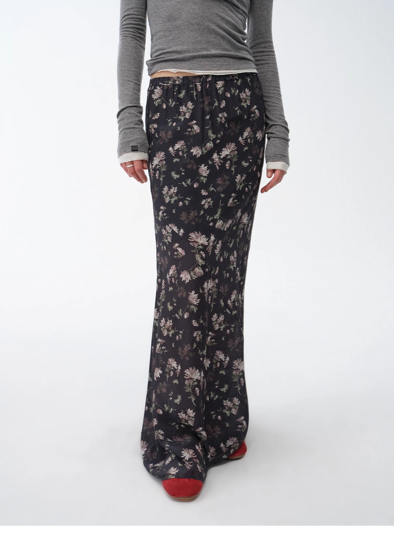 Gallery Dusse Vintage Print Draped Skirt for a Timeless Look