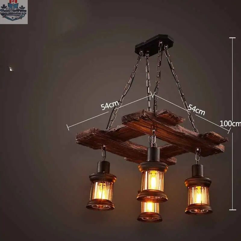 Bar American Chandelier Retro Chandelier Creative Lamp - Shopthatapp.ca