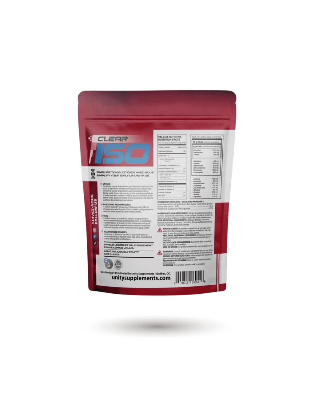 Unity Supplements Clear Isolate Protein Powder - Www.Shopthatapp.ca