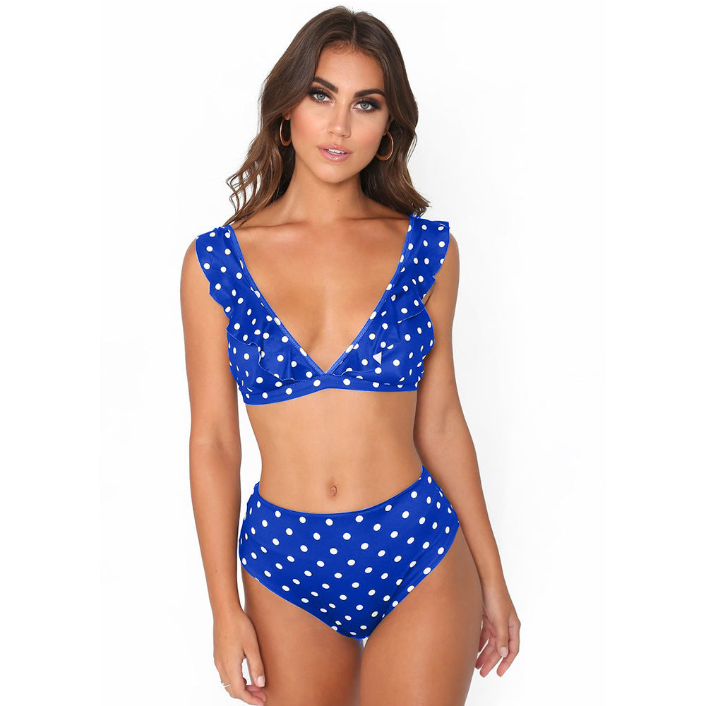 2pcs Black and White Polka Dot Swimsuit for Stylish Beach Days - Shopthatapp.ca