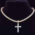 Elevate Your Style with Our Gold Cross Tennis Chain