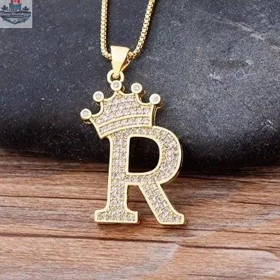 Letter Pendant with Chain - Gold - Shopthatapp.ca