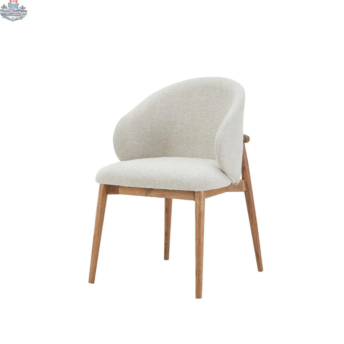 Hygge Design House Alda dining chair with wooden legs and upholstered seat, modern and stylish for contemporary dining rooms.
