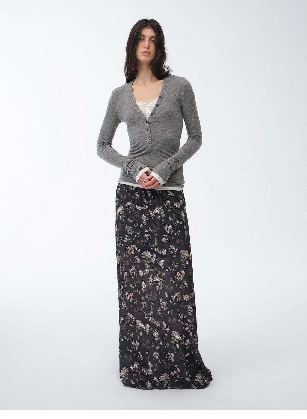 Gallery Dusse Vintage Print Draped Skirt for a Timeless Look