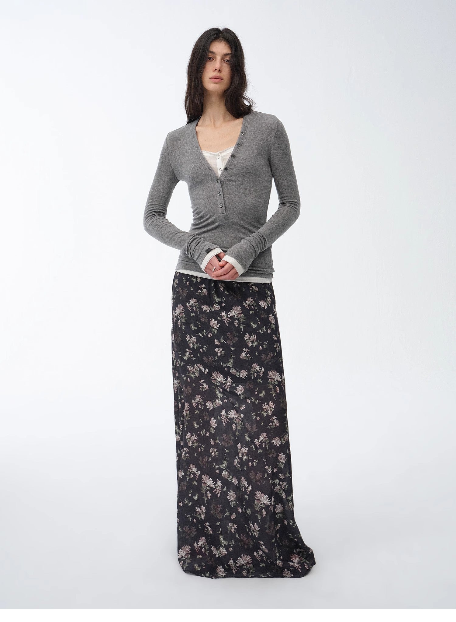 Gallery Dusse Vintage Print Draped Skirt for a Timeless Look