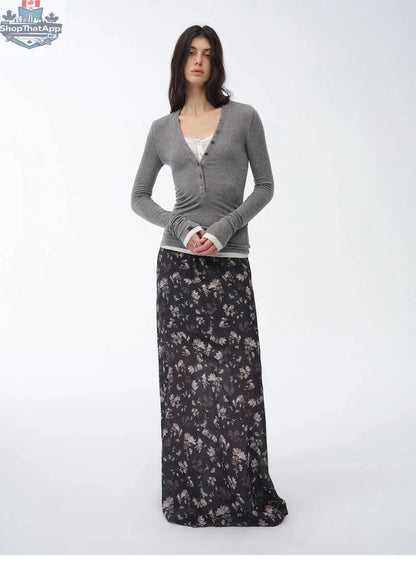 Gallery Dusse Vintage Print Draped Skirt for a Timeless Look - Shopthatapp.ca