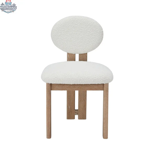 Hygge Design House Aero Ottoman-style dining chair with a sleek Vivara oak wood frame and comfortable seating for versatile home use
