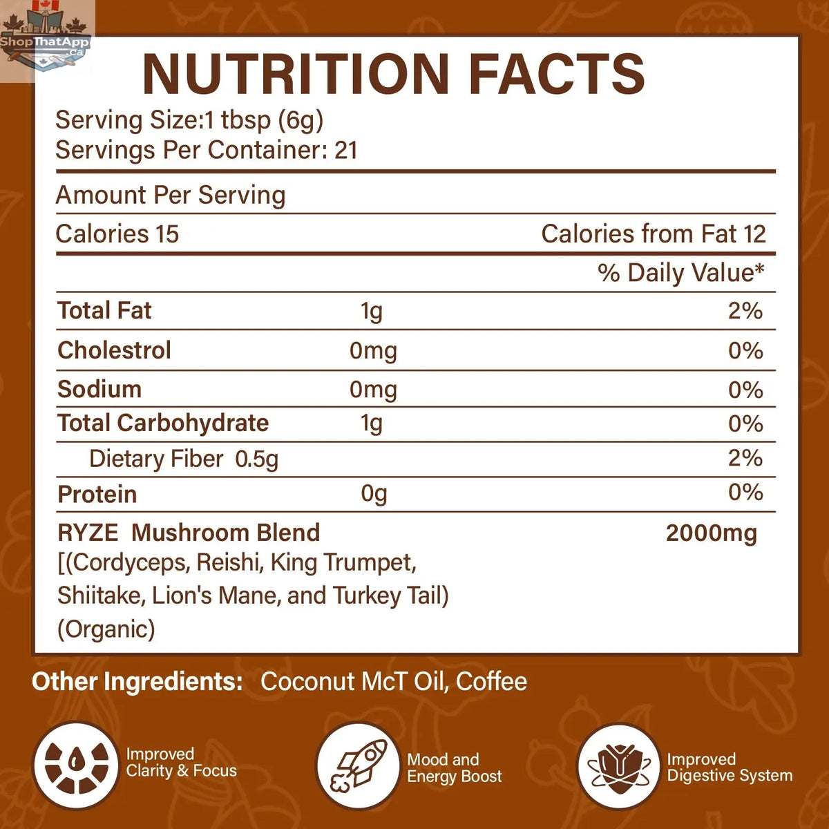 Mushroom Coffee Powder - Shopthatapp.ca