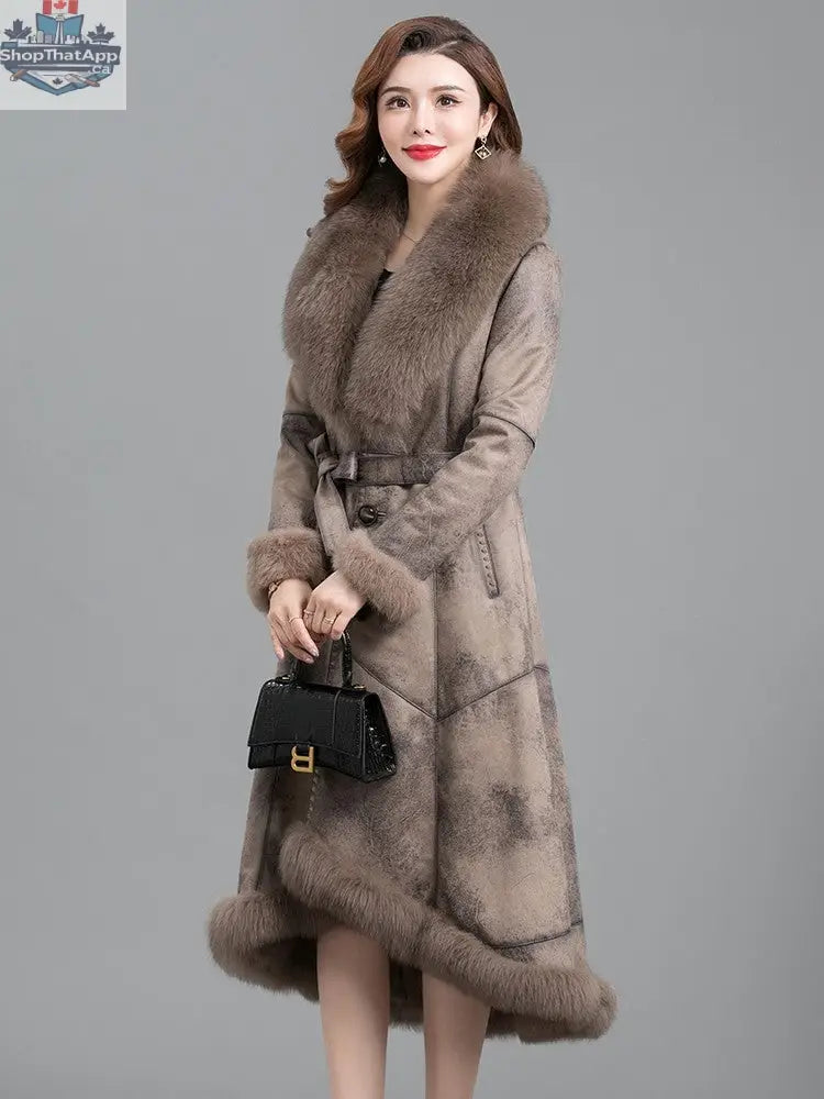Real Fur One Woman Coat Thickened - Shopthatapp.ca