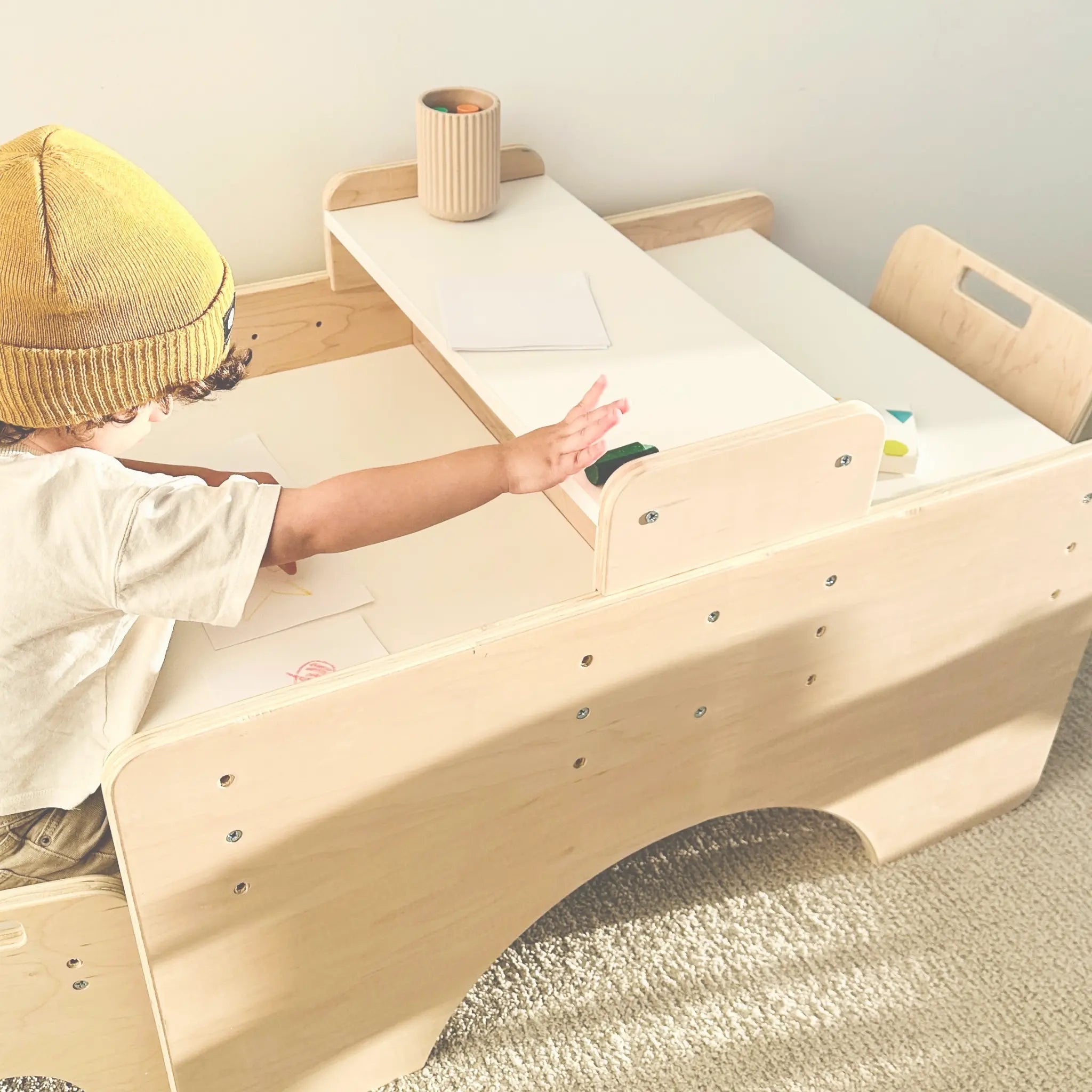 PAPAYA DOUBLE Montessori Table and Chair Set - Adjustable for Two - Shopthatapp.ca