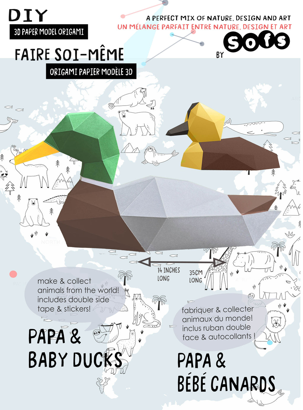 DIY Duck 3D LUX Paper model Origami Kit, 3D Papercraft activity - Www.Shopthatapp.ca