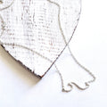 Chainlink Necklace Wave Pendant in Silver Plate - Shopthatapp.ca