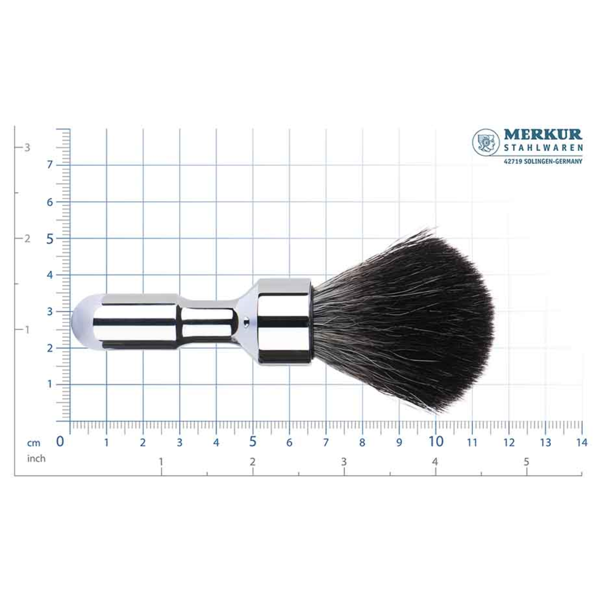 MERKUR Shaving Brush 1701 Vegan Synthetic Hair in Bright Chrome