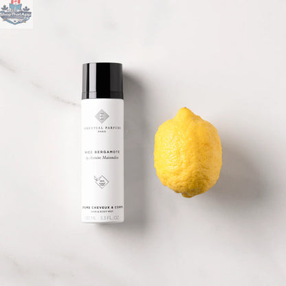 Essential Parfums Nice Bergamote body mist by Onlyblooms Import Inc., 100 ml bottle with a clear, elegant design.