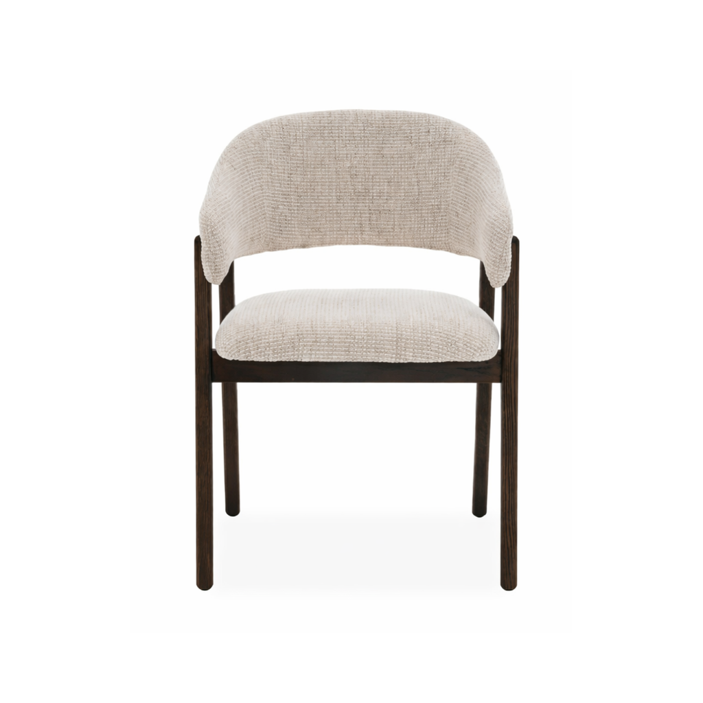 Fiol Dining Chair – Beige Upholstery & Dirty Oak Wood Frame - Www.Shopthatapp.ca